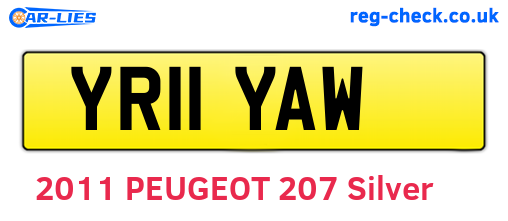YR11YAW are the vehicle registration plates.