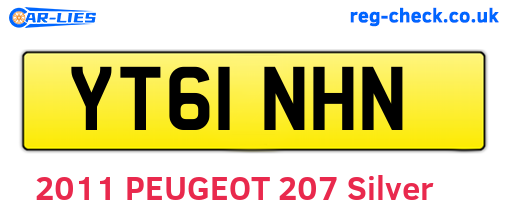 YT61NHN are the vehicle registration plates.