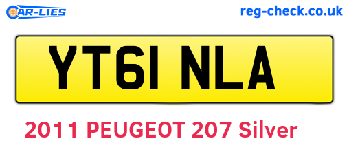 YT61NLA are the vehicle registration plates.