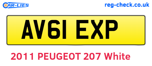 AV61EXP are the vehicle registration plates.