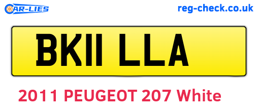 BK11LLA are the vehicle registration plates.