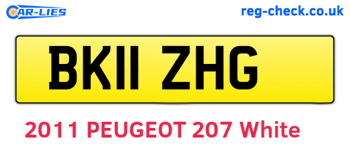 BK11ZHG are the vehicle registration plates.