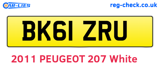 BK61ZRU are the vehicle registration plates.