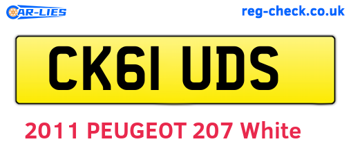 CK61UDS are the vehicle registration plates.