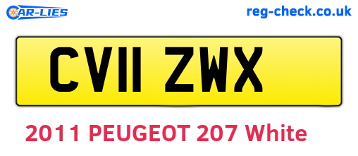 CV11ZWX are the vehicle registration plates.