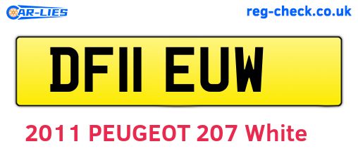 DF11EUW are the vehicle registration plates.