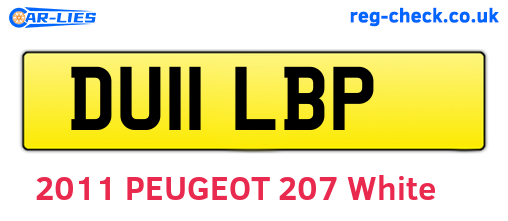 DU11LBP are the vehicle registration plates.