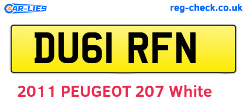 DU61RFN are the vehicle registration plates.