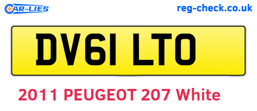 DV61LTO are the vehicle registration plates.