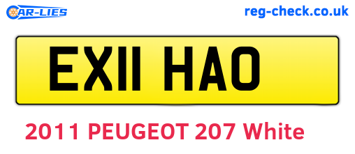 EX11HAO are the vehicle registration plates.