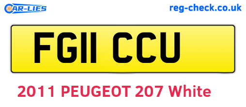 FG11CCU are the vehicle registration plates.