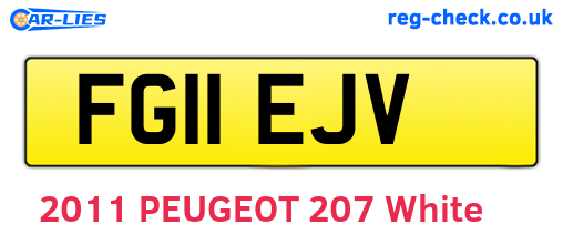 FG11EJV are the vehicle registration plates.