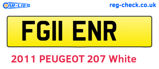 FG11ENR are the vehicle registration plates.