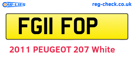 FG11FOP are the vehicle registration plates.
