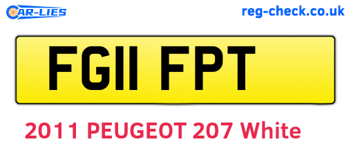 FG11FPT are the vehicle registration plates.