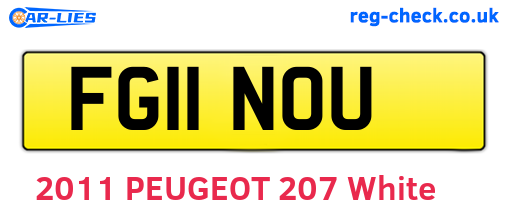 FG11NOU are the vehicle registration plates.