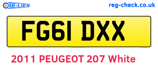 FG61DXX are the vehicle registration plates.