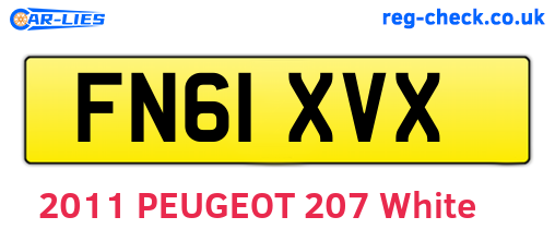 FN61XVX are the vehicle registration plates.