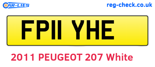 FP11YHE are the vehicle registration plates.