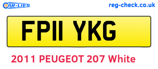 FP11YKG are the vehicle registration plates.