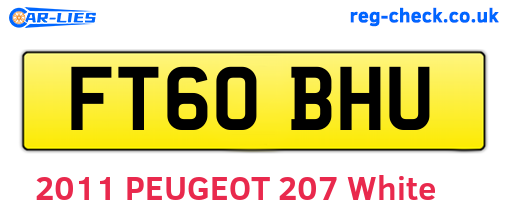 FT60BHU are the vehicle registration plates.