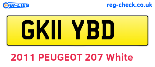 GK11YBD are the vehicle registration plates.