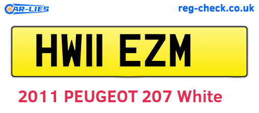 HW11EZM are the vehicle registration plates.