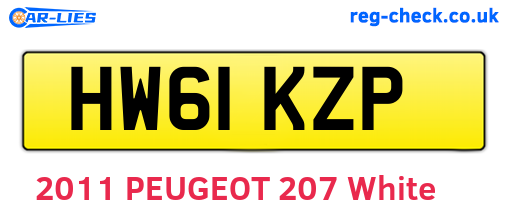 HW61KZP are the vehicle registration plates.
