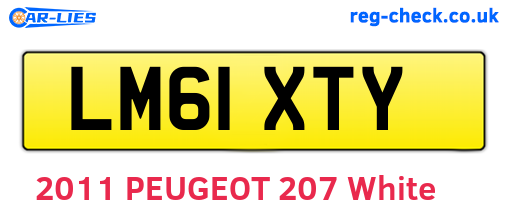 LM61XTY are the vehicle registration plates.