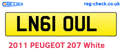 LN61OUL are the vehicle registration plates.
