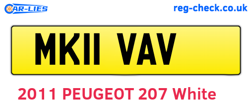 MK11VAV are the vehicle registration plates.