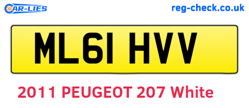 ML61HVV are the vehicle registration plates.