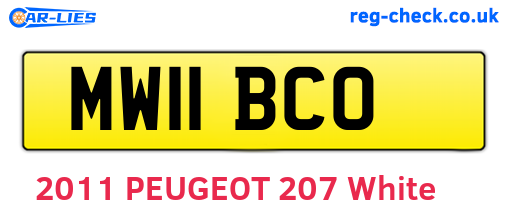 MW11BCO are the vehicle registration plates.