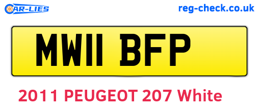 MW11BFP are the vehicle registration plates.