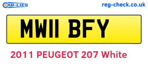 MW11BFY are the vehicle registration plates.
