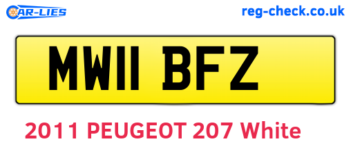MW11BFZ are the vehicle registration plates.