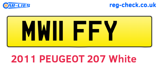 MW11FFY are the vehicle registration plates.