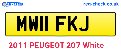 MW11FKJ are the vehicle registration plates.
