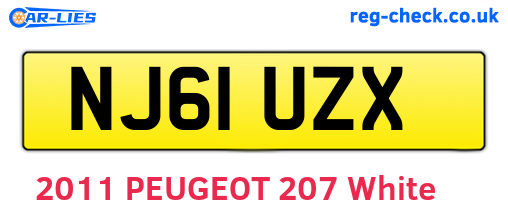 NJ61UZX are the vehicle registration plates.