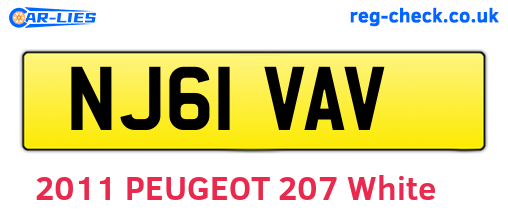 NJ61VAV are the vehicle registration plates.