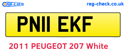 PN11EKF are the vehicle registration plates.