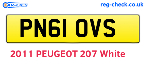 PN61OVS are the vehicle registration plates.