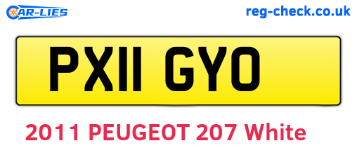 PX11GYO are the vehicle registration plates.