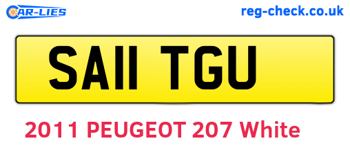SA11TGU are the vehicle registration plates.
