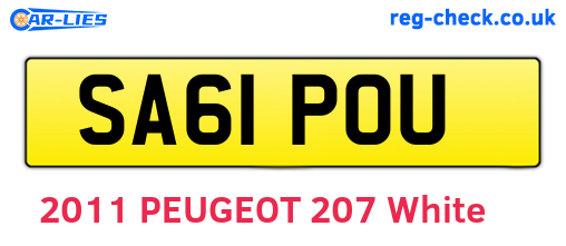 SA61POU are the vehicle registration plates.