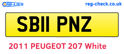 SB11PNZ are the vehicle registration plates.