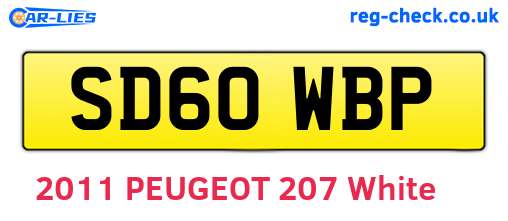 SD60WBP are the vehicle registration plates.