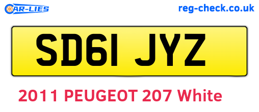 SD61JYZ are the vehicle registration plates.