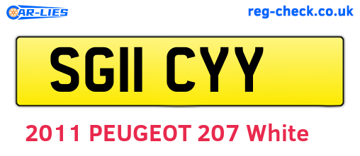SG11CYY are the vehicle registration plates.