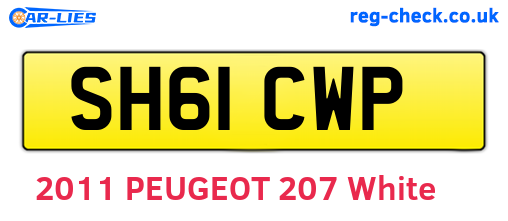 SH61CWP are the vehicle registration plates.
